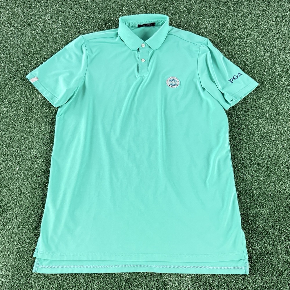 RLX Ralph Lauren PGA Men's Short Sleeve Polo Shirt Size Medium Teal Green